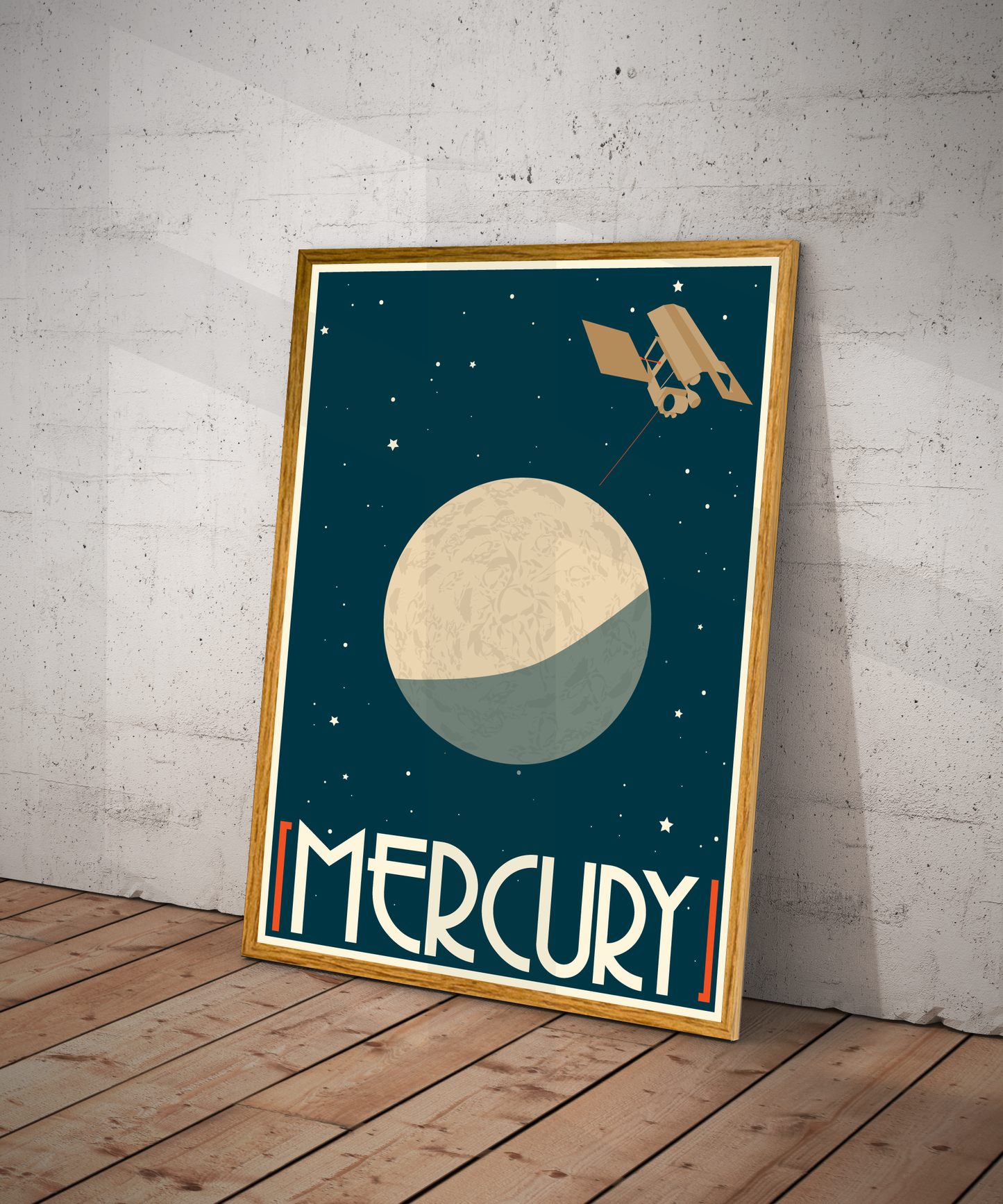 Mercury Retro Space Travel Poster – Deep Space Series