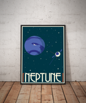 Neptune Retro styled space travel posters