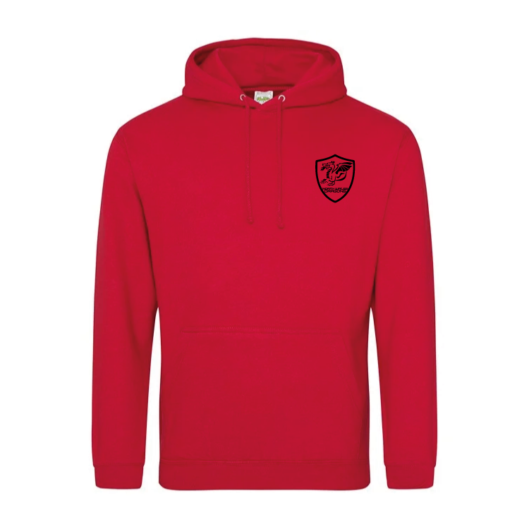 North Wales Dragons - Branded hoody with Monochrome badge