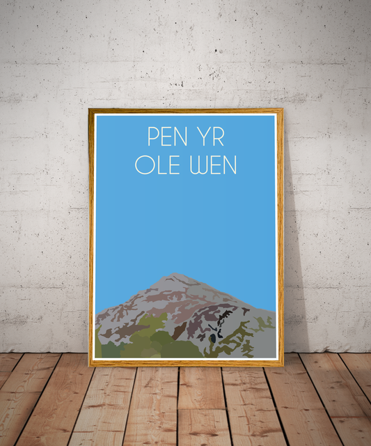 Pen Yr Ole Wen Eryri National Park (Snowdonia) Welsh 3000's poster print