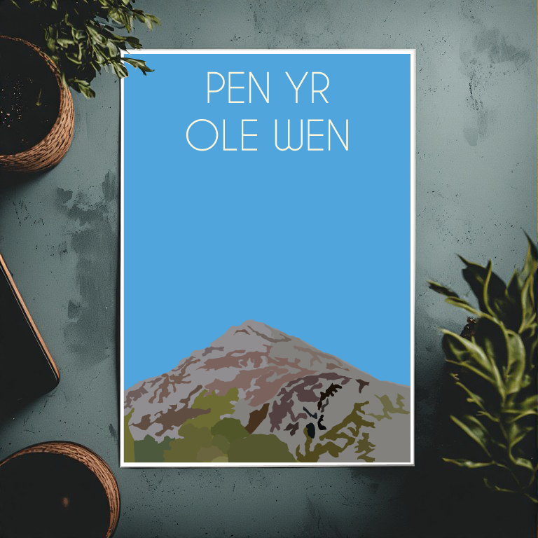 Pen Yr Ole Wen Eryri National Park (Snowdonia) Welsh 3000's poster print
