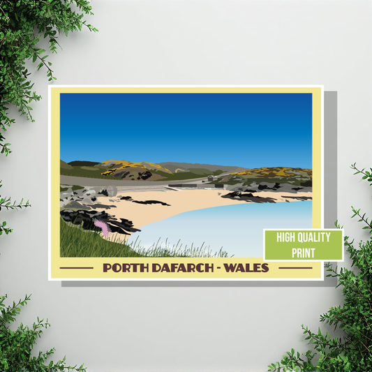 Porth Dafarch Travel Poster – Anglesey (Vintage Style Print)