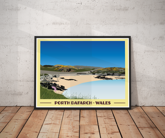 Porth Dafarch Travel Poster – Anglesey (Vintage Style Print)