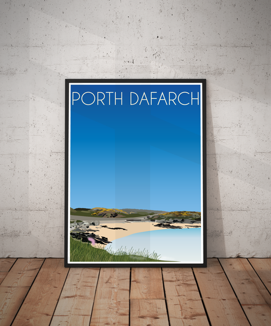 Porth Dafarch Portrait Travel Poster – Anglesey (Vintage Style Print)