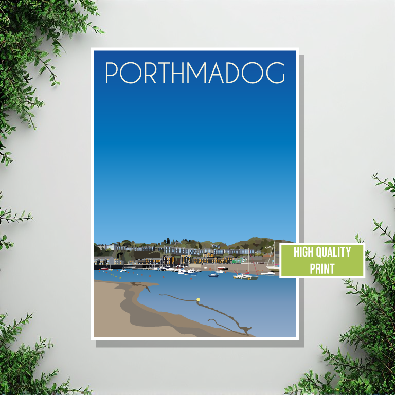 Porthmadog Vintage Travel Poster Portrait Print