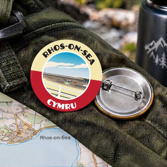 Rhos-on-Sea 25mm Pin Badge | Travel Memories Pin Badge