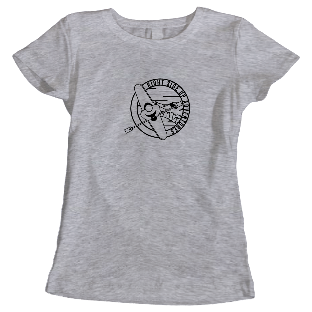 Right Side Up Adventures Kayaking-Themed Ladies T-Shirt