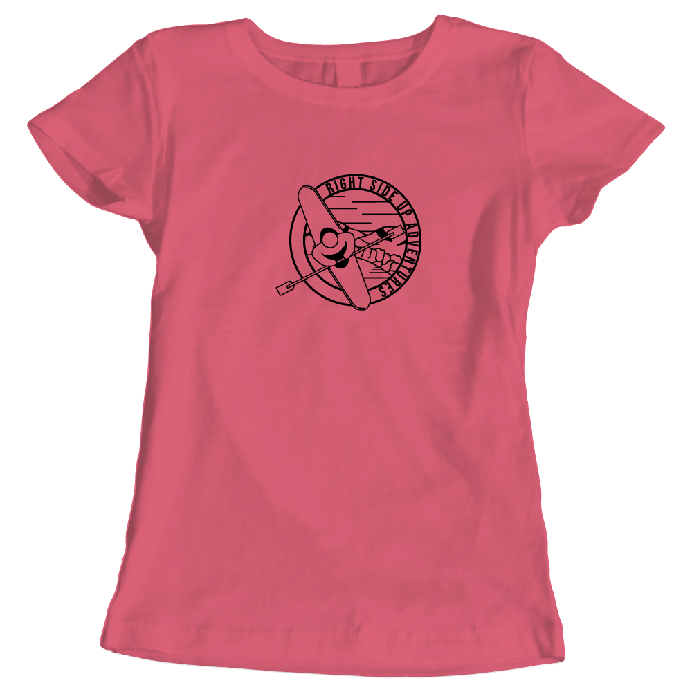 Right Side Up Adventures Kayaking-Themed Ladies T-Shirt