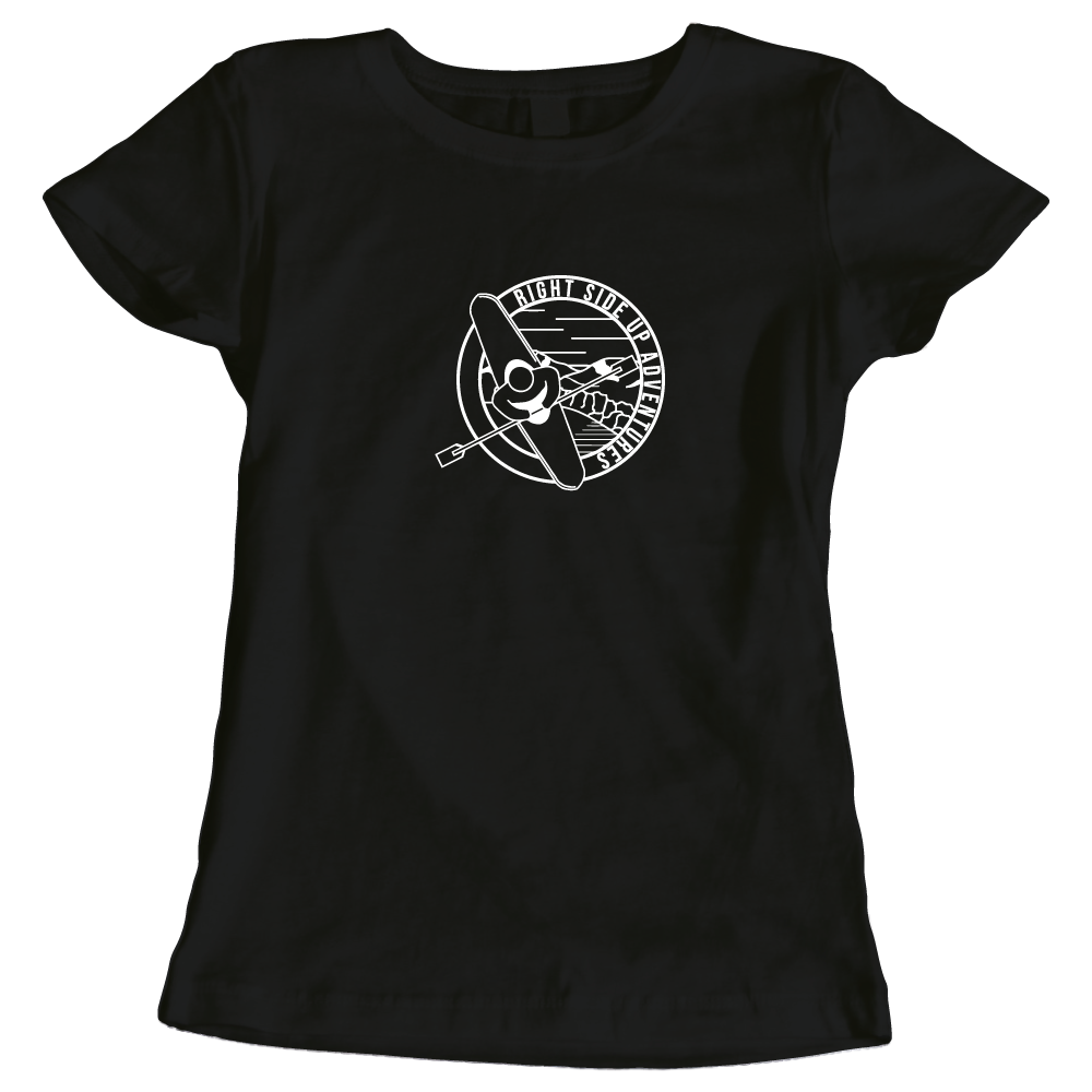 Right Side Up Adventures Kayaking-Themed Ladies T-Shirt