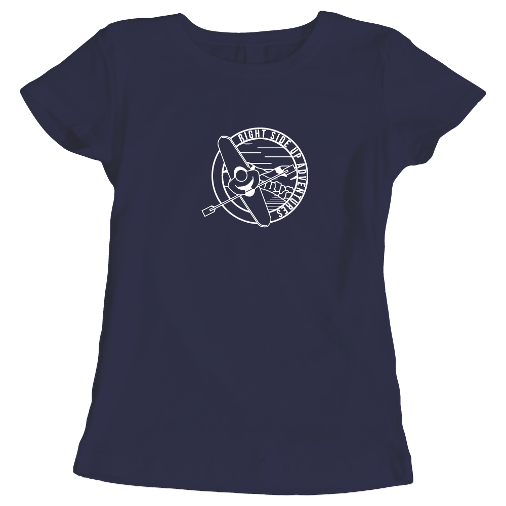 Right Side Up Adventures Kayaking-Themed Ladies T-Shirt
