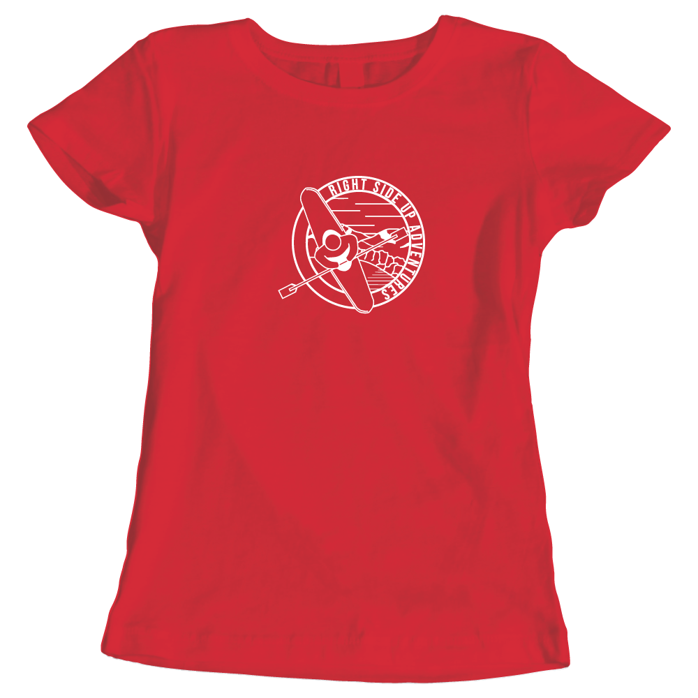 Right Side Up Adventures Kayaking-Themed Ladies T-Shirt