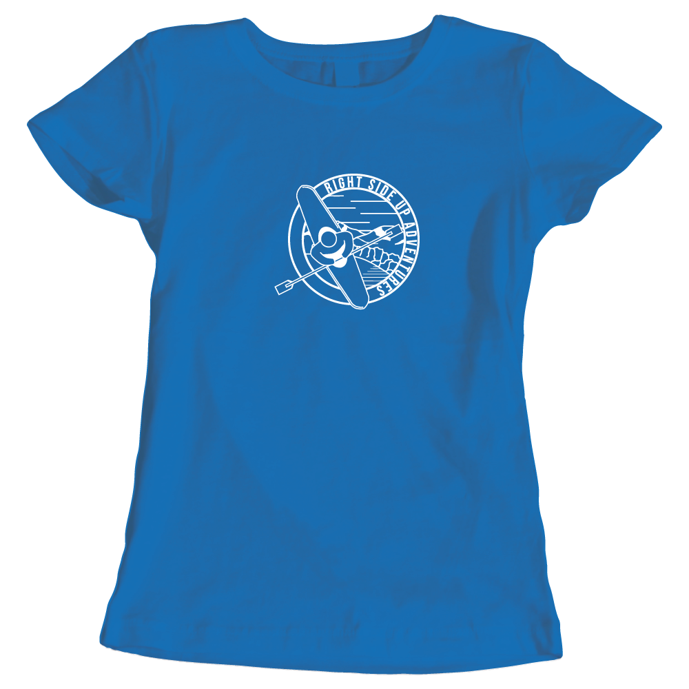 Right Side Up Adventures Kayaking-Themed Ladies T-Shirt