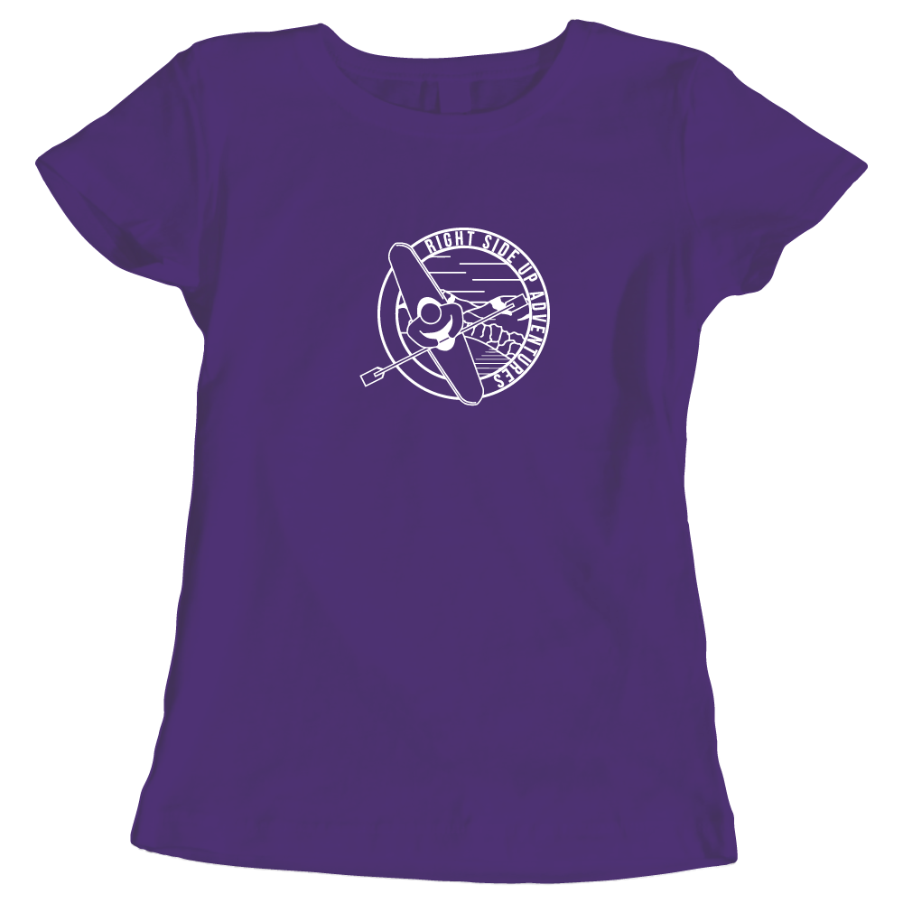Right Side Up Adventures Kayaking-Themed Ladies T-Shirt
