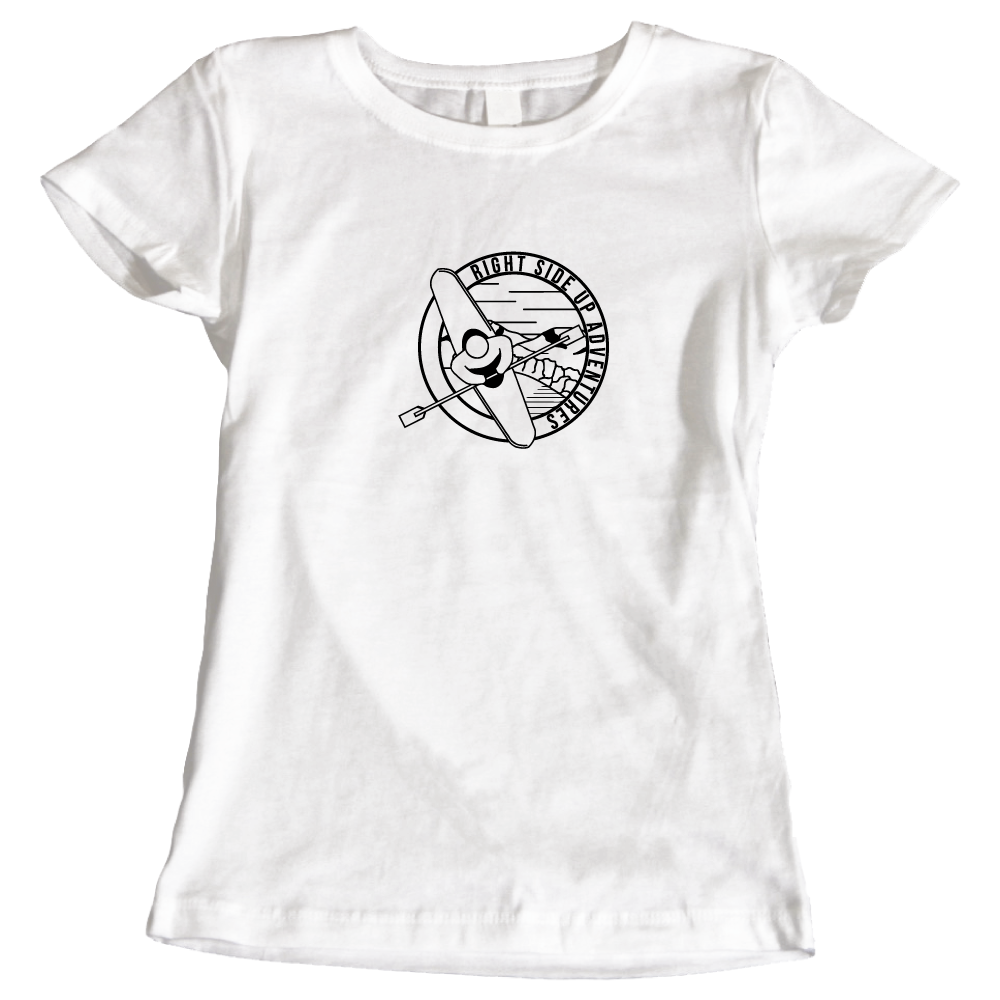 Right Side Up Adventures Kayaking-Themed Ladies T-Shirt