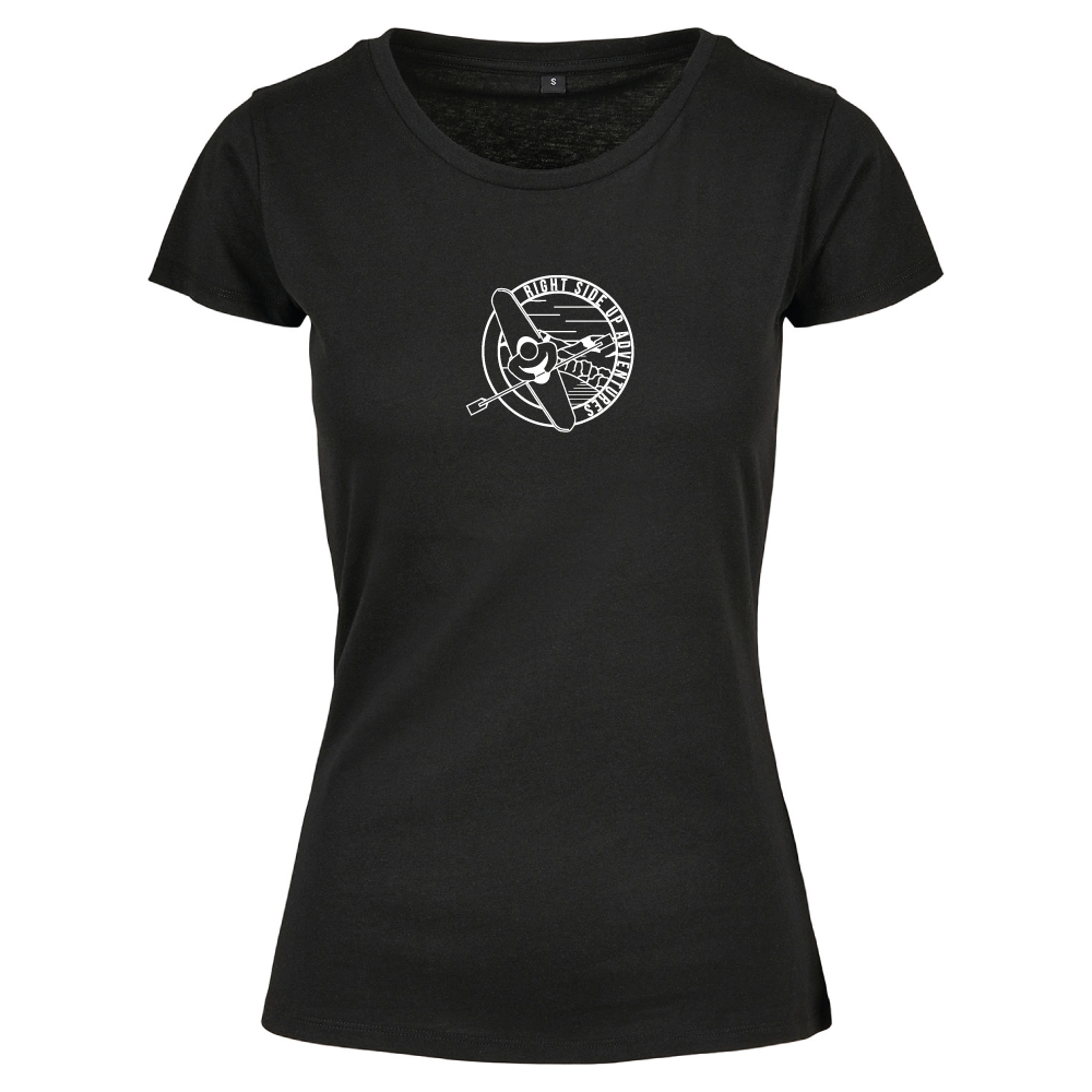 Right Side Up Adventures Kayaking Themed Ladies T-Shirt