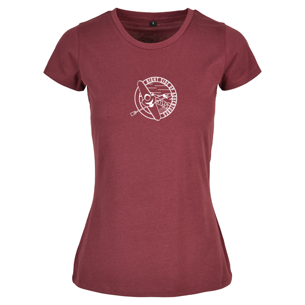Right Side Up Adventures Kayaking Themed Ladies T-Shirt