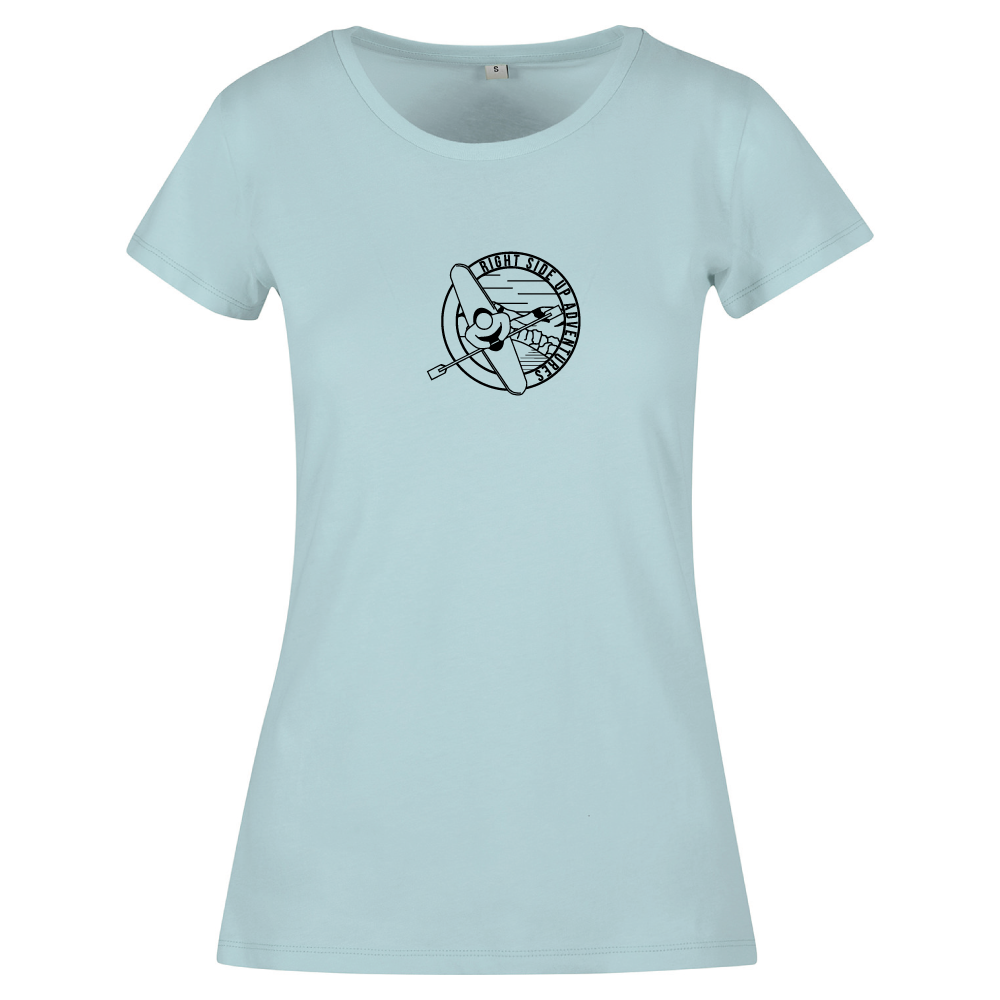 Right Side Up Adventures Kayaking Themed Ladies T-Shirt