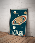 Saturn Retro styled space travel posters