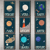 Mars Retro styled space travel posters