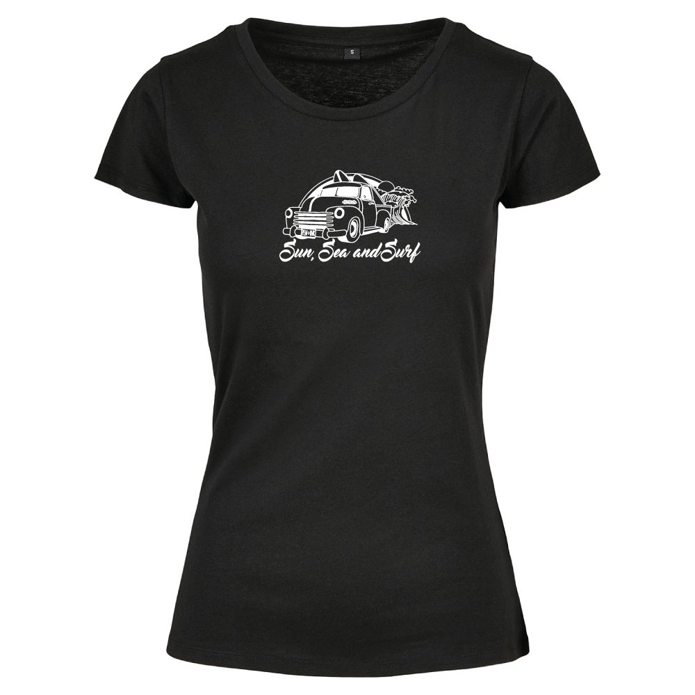 Sun Sea & Surf Coastal Adventure Tee | Surfing Ladies T-Shirt UK