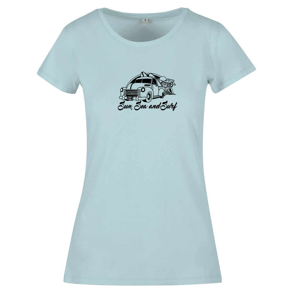 Sun Sea & Surf Coastal Adventure Tee | Surfing Ladies T-Shirt UK