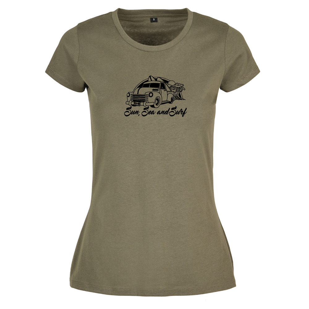 Sun Sea & Surf Coastal Adventure Tee | Surfing Ladies T-Shirt UK