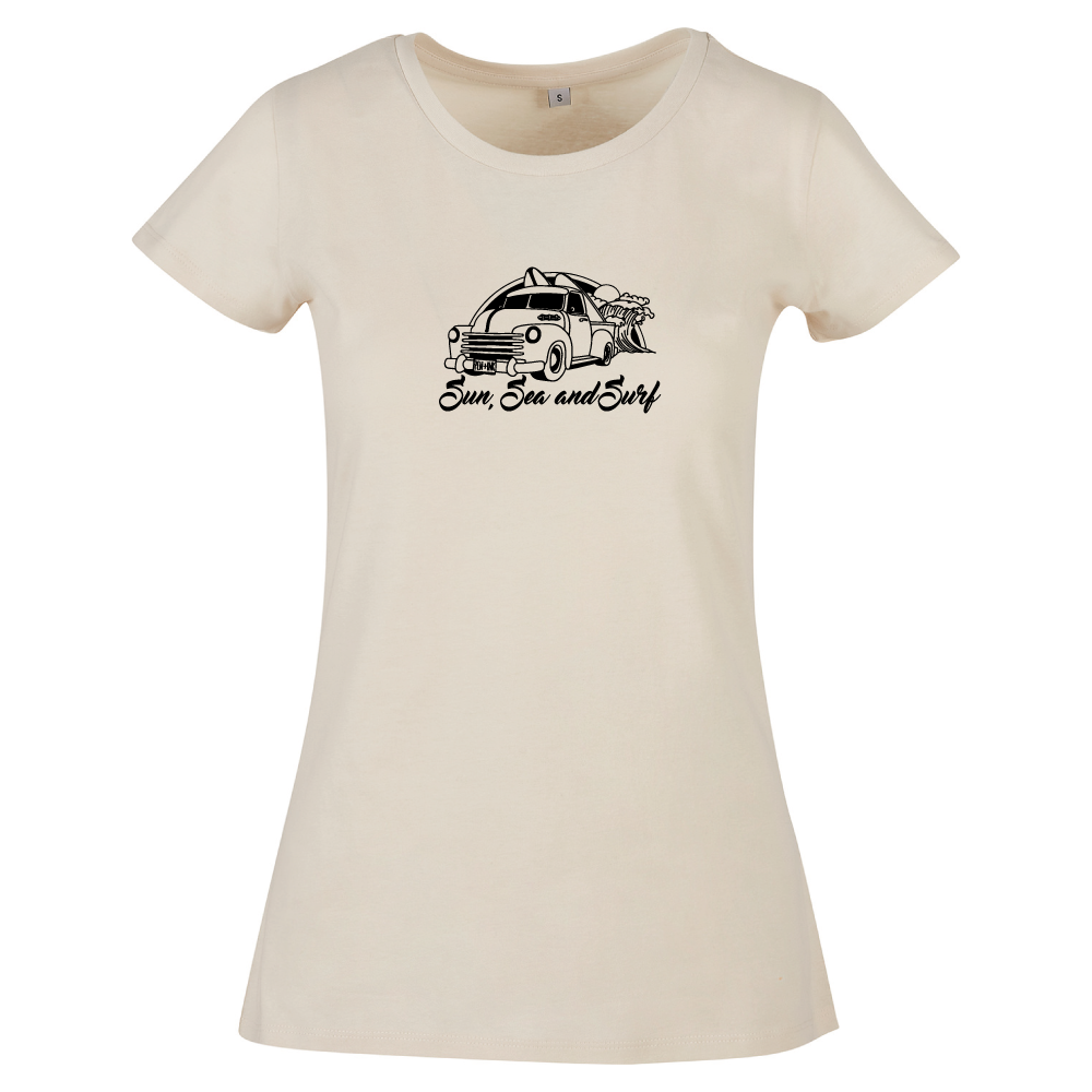 Sun Sea & Surf Coastal Adventure Tee | Surfing Ladies T-Shirt UK