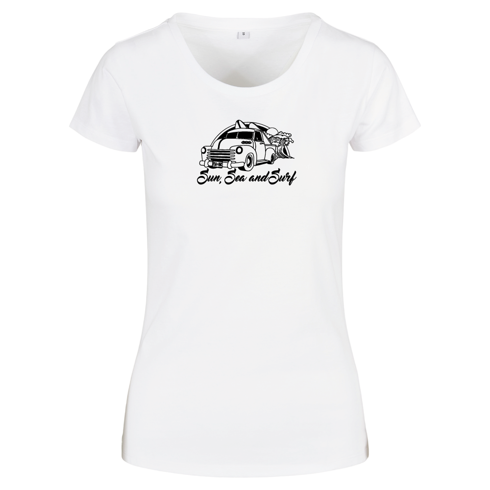 Sun Sea & Surf Coastal Adventure Tee | Surfing Ladies T-Shirt UK
