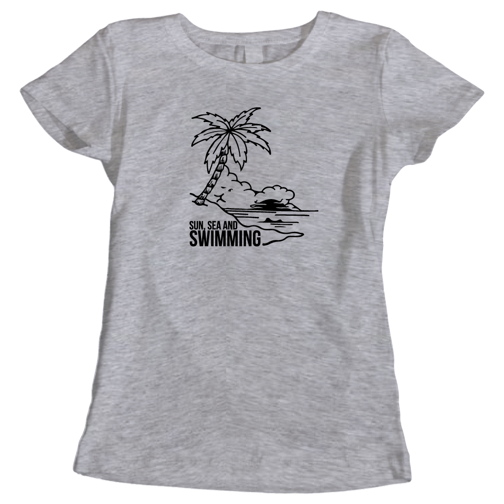 Sun, Sea, and Swimming Ladies T-Shirt