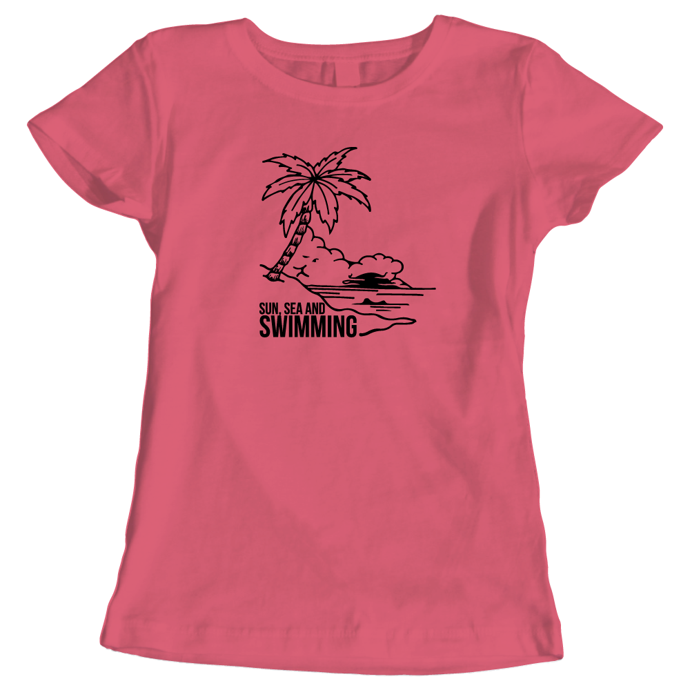 Sun, Sea, and Swimming Ladies T-Shirt