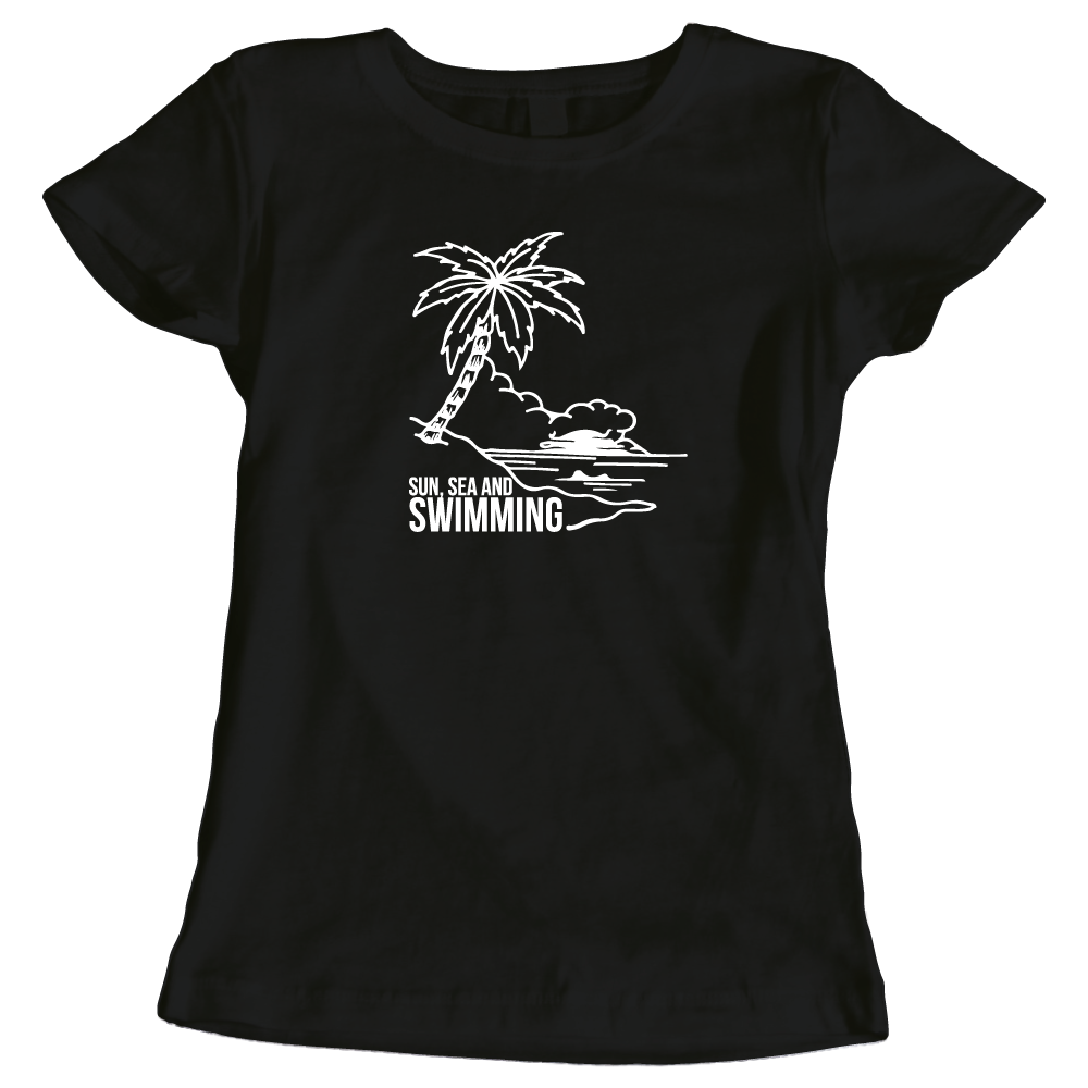 Sun, Sea, and Swimming Ladies T-Shirt