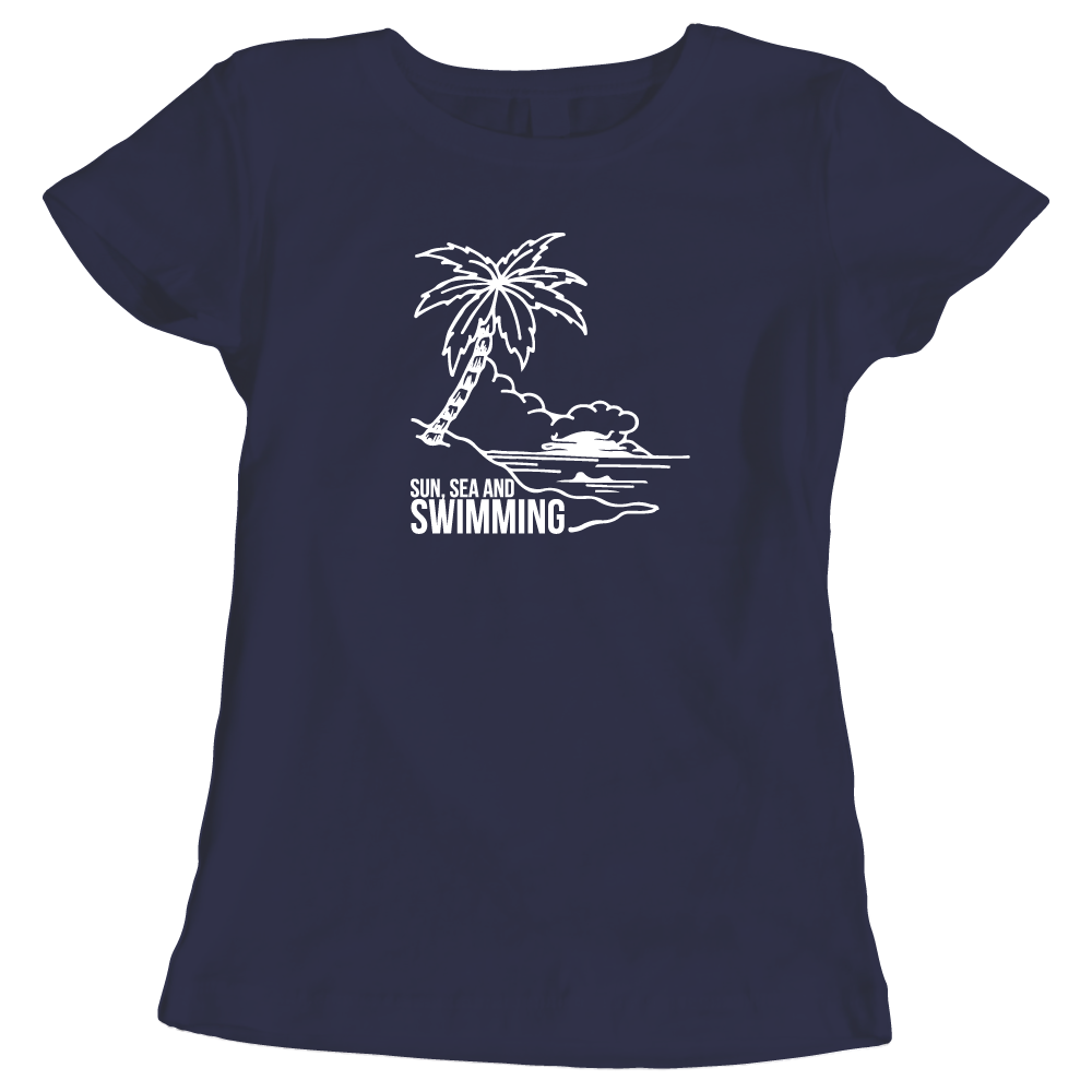 Sun, Sea, and Swimming Ladies T-Shirt