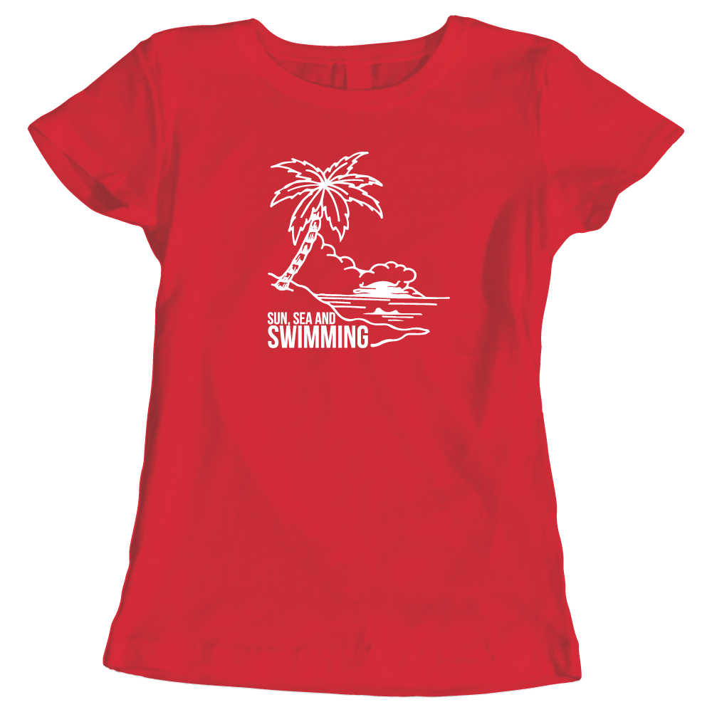 Sun, Sea, and Swimming Ladies T-Shirt