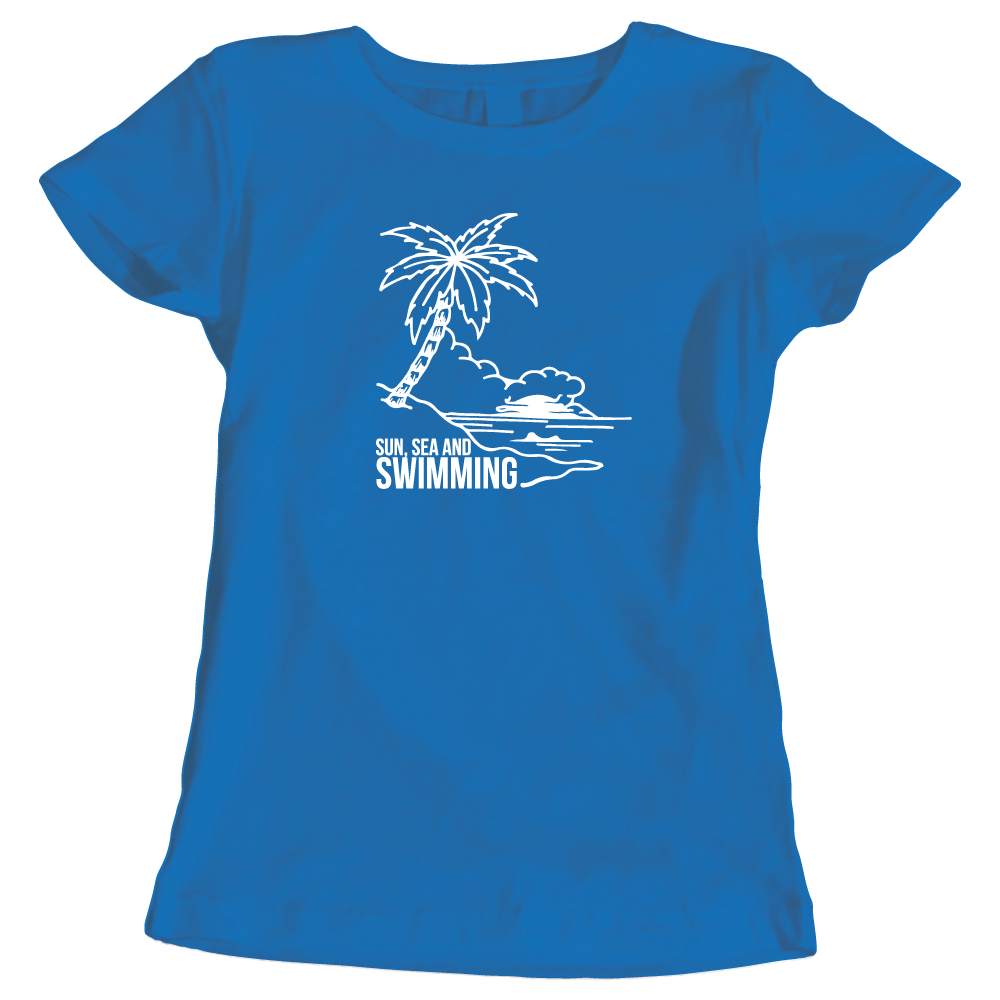 Sun, Sea, and Swimming Ladies T-Shirt