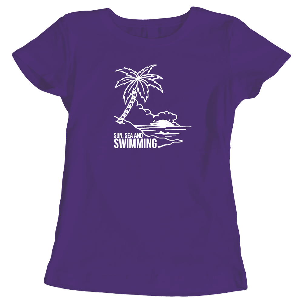 Sun, Sea, and Swimming Ladies T-Shirt
