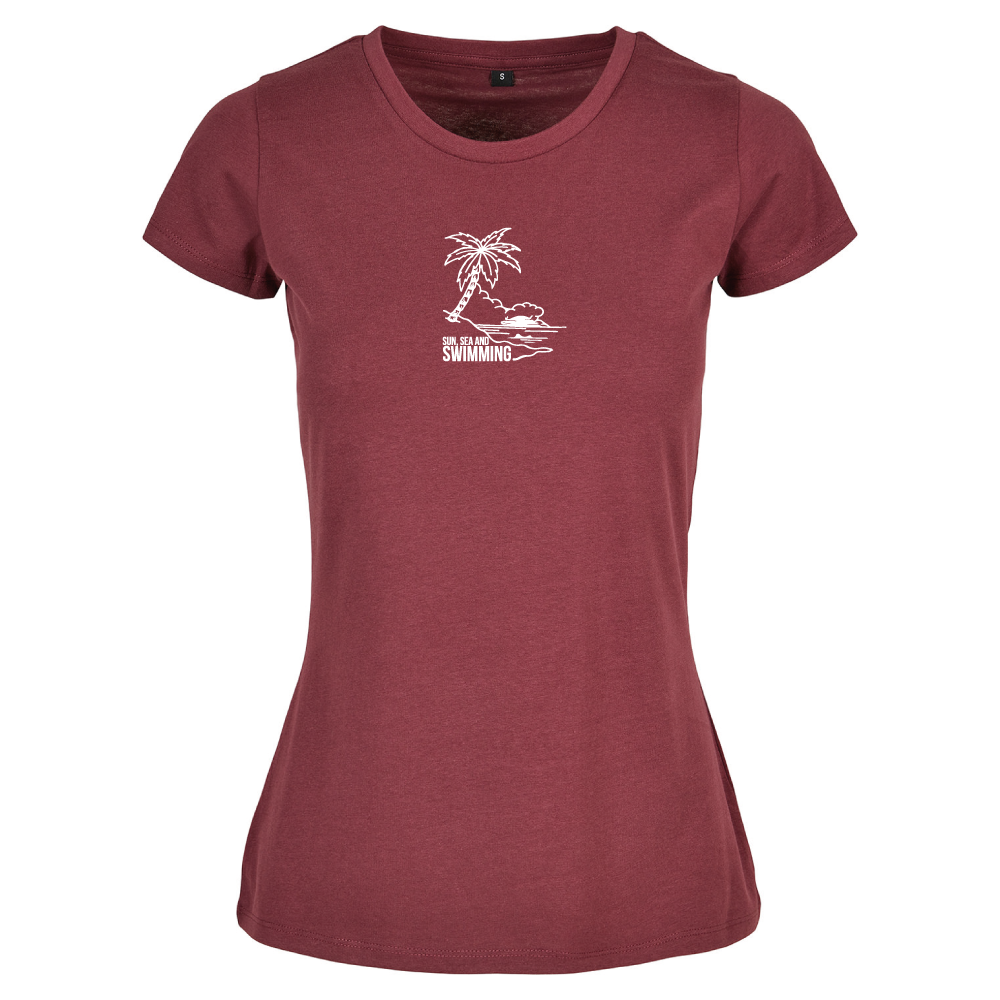 "Sun, Sea and Swimming" Ladies T-Shirt | Open Water & Wild Swimming Apparel