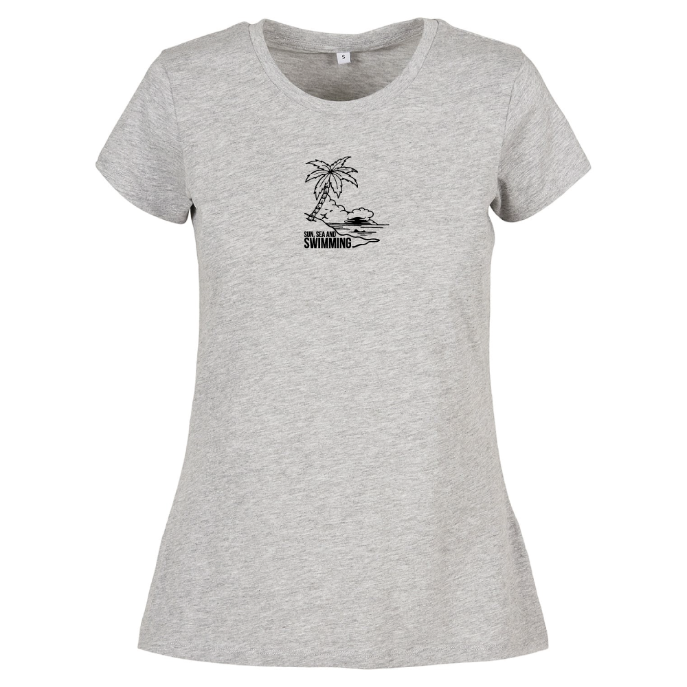 "Sun, Sea and Swimming" Ladies T-Shirt | Open Water & Wild Swimming Apparel