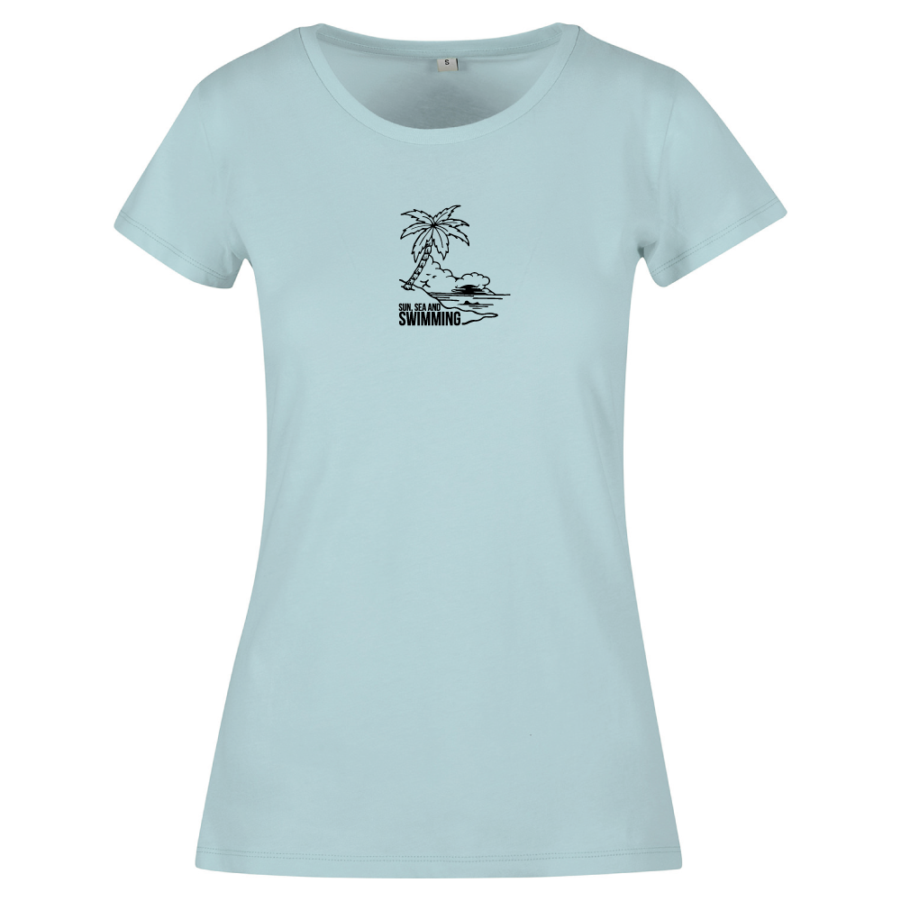 "Sun, Sea and Swimming" Ladies T-Shirt | Open Water & Wild Swimming Apparel