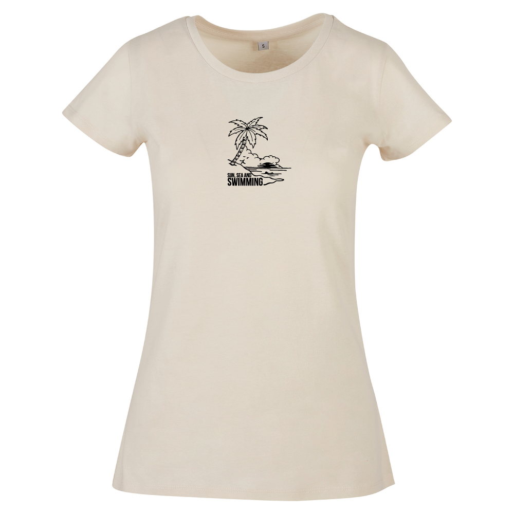 "Sun, Sea and Swimming" Ladies T-Shirt | Open Water & Wild Swimming Apparel