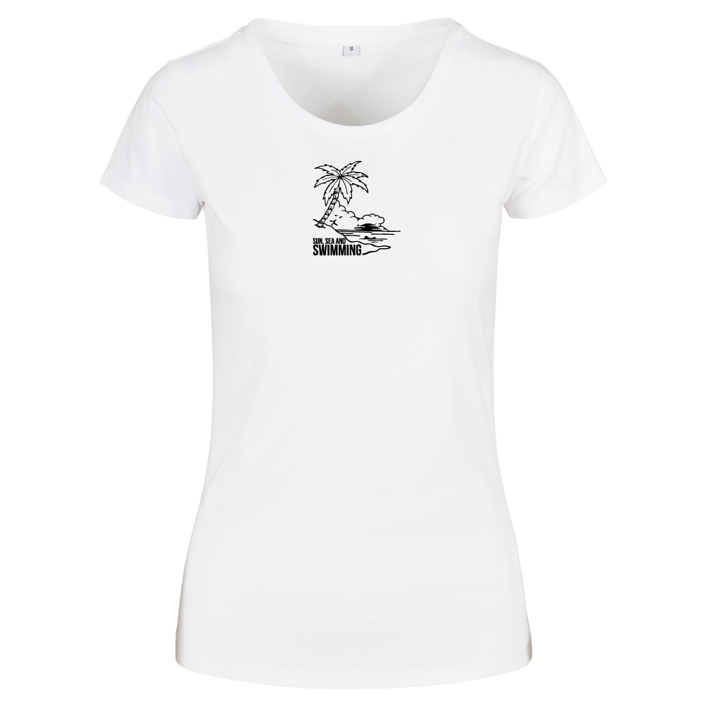 "Sun, Sea and Swimming" Ladies T-Shirt | Open Water & Wild Swimming Apparel