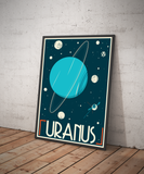Uranus Retro styled space travel posters