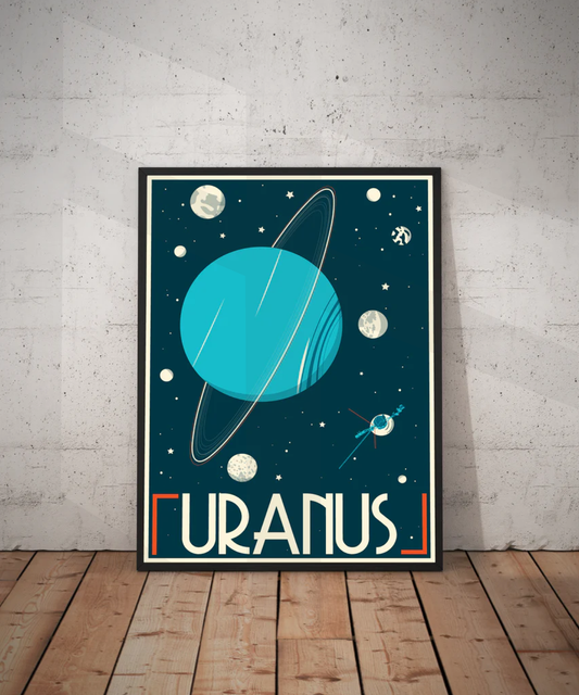 Uranus Retro Space Travel Poster – Deep Space Series