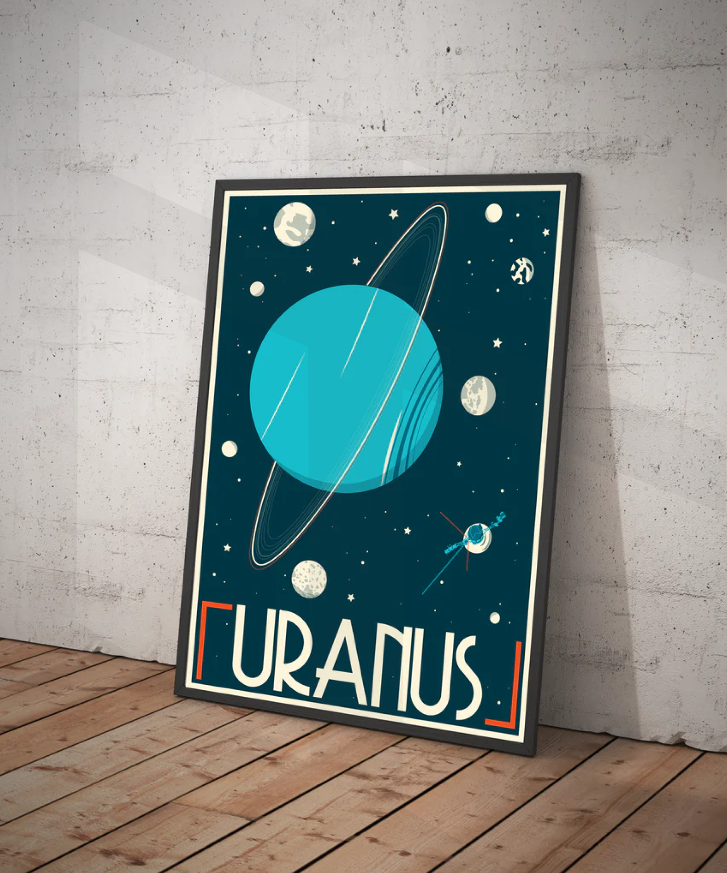Uranus Retro Space Travel Poster – Deep Space Series