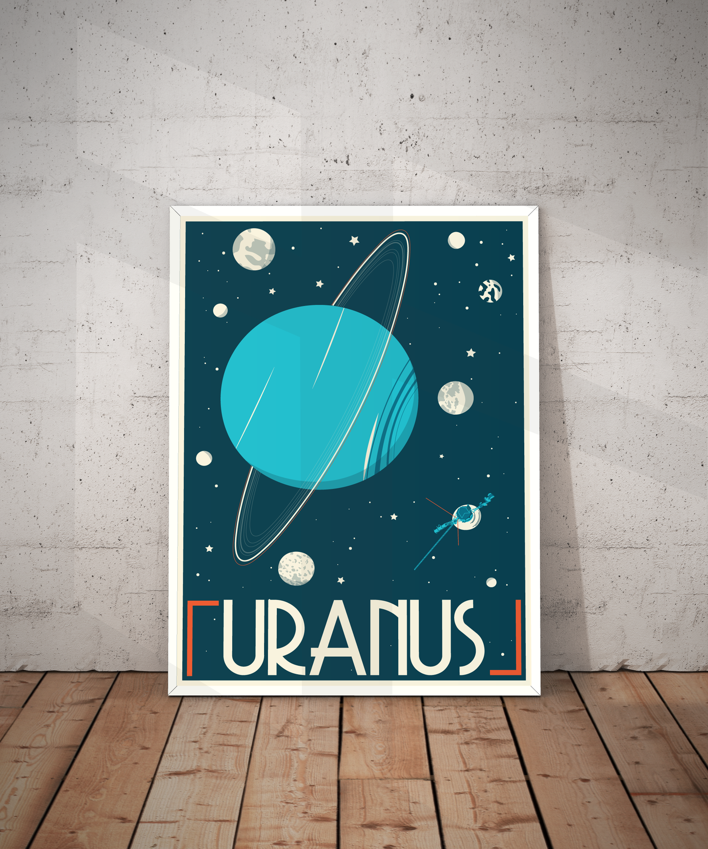 Uranus Retro Space Travel Poster – Deep Space Series