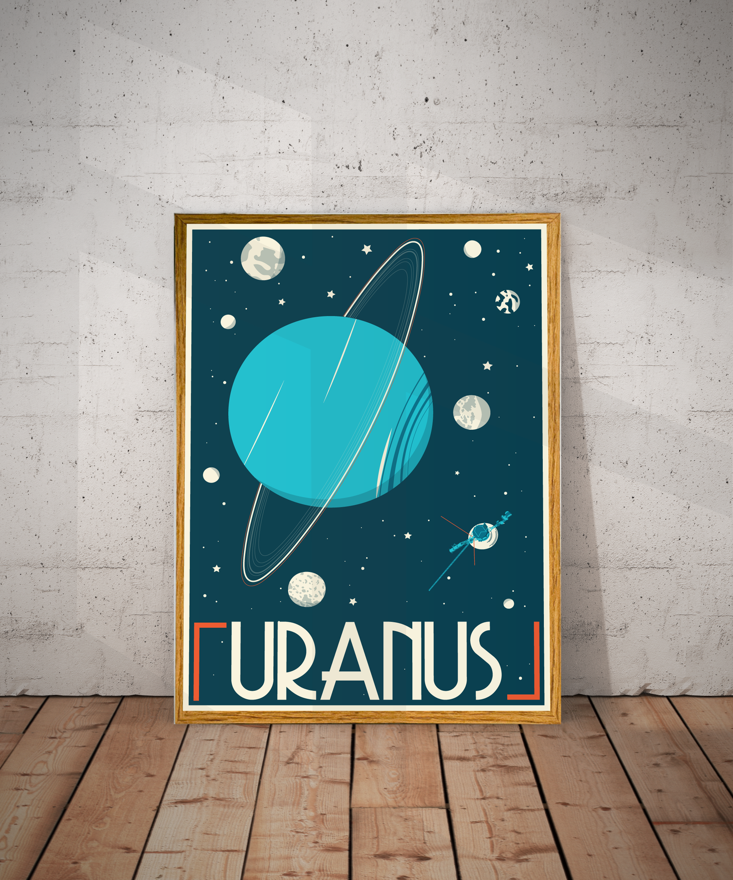 Uranus Retro Space Travel Poster – Deep Space Series