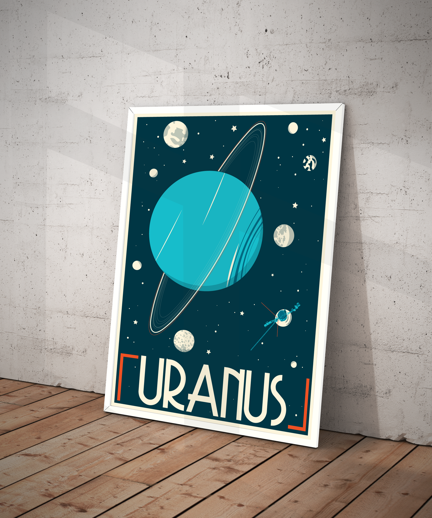 Uranus Retro Space Travel Poster – Deep Space Series