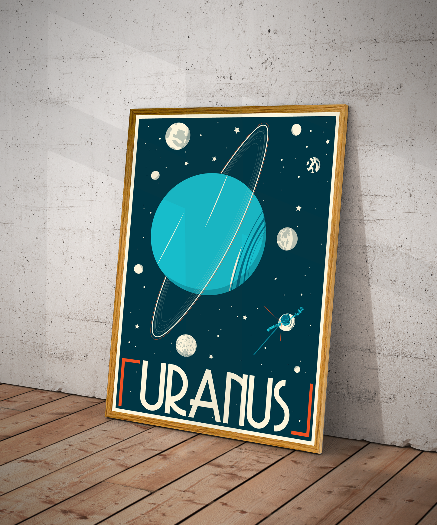 Uranus Retro Space Travel Poster – Deep Space Series