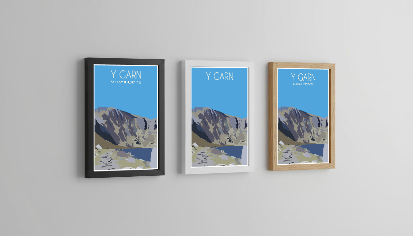 Y Garn Eryri National Park (Snowdonia) Welsh 3000's poster print