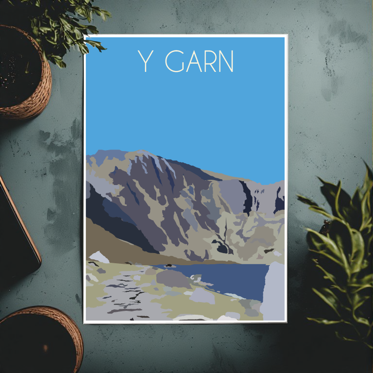 Y Garn Eryri National Park (Snowdonia) Welsh 3000's poster print