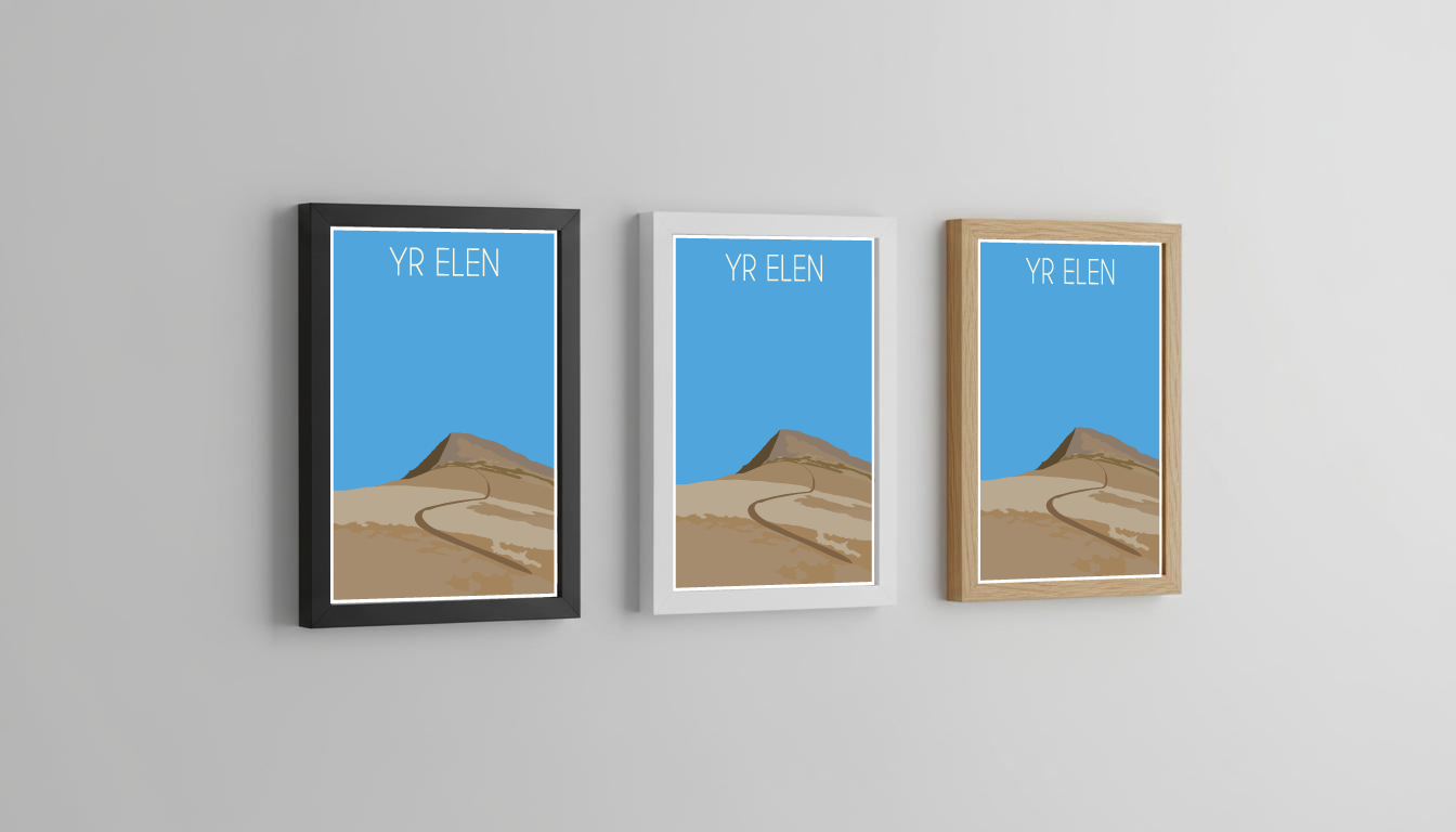 Yr Elen Eryri National Park (Snowdonia) Welsh 3000's poster print